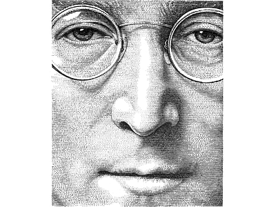 John Lennon line art pen ink portrait