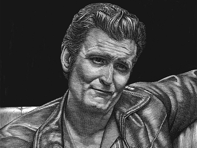 Ray Monroe line art pen ink twin peaks