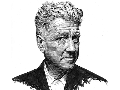 David Lynch ink lineart pen and ink