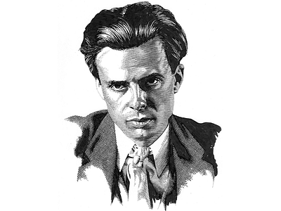 Aldous Huxley ink lineart pen and ink portrait