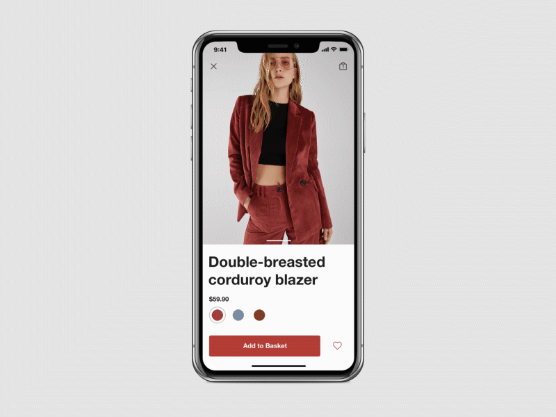 Clothing retailer app concept