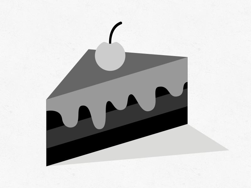 Piece of Cake bw blackandwhite logo icon illustration cake