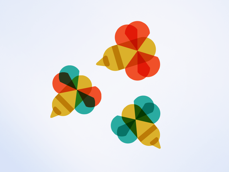 Beez colorful simple shapes overlay icons illustration bees