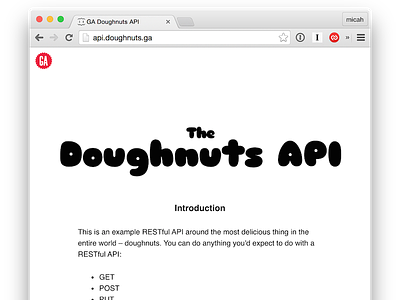 Doughnuts API api donuts doughnuts