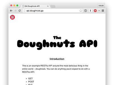 Doughnuts API api donuts doughnuts