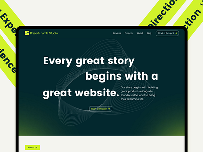 Breadcrumb Studio Homepage agency branding design graphic design homepage illustration logo studio typography ui ux web design website