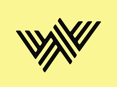 Weev Logo branding design flat logo w weave yellow
