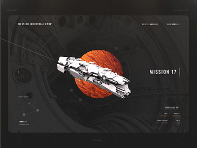 Messiah Industrial Corp concept industrial minimal mission planets sci fi scienfiction space spaceexploration technology uidesign uiux