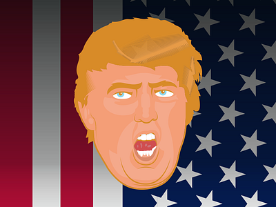 Donald Trump Vector Portrait Close-Up