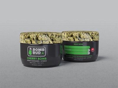 Bomb Bud - 3D Twist Jar Render 3d render adobe dimension brand identity branding cannabis design graphic design logo logo design marijuana product design weed