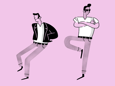 Greasers character design illustration styleframes