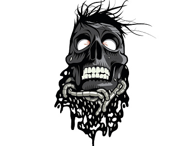 Worm Skull drunk metal skull vector worms