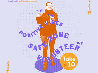 Volunteer Poster for Take10 branding design graphic design illustration newzealand texture volunteer wellington