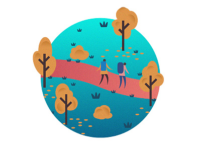 Trippin onboarding illustration #1 gradient illustration nature noise onboarding travel ui