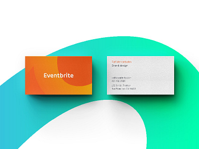 Eventbrite new brand touchpoint: Business cards brand branding business card design eventbrite graphic design identity logo rebrand