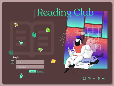 Reading Club UI app branding design graphic design illustration ui