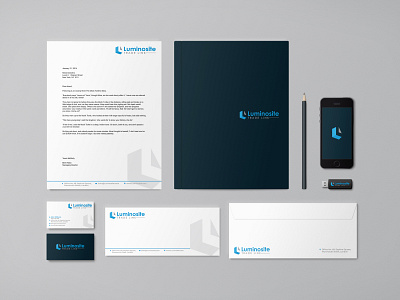 Logo and Stationery Design For Luminosite Trade Link branding graphic design logo