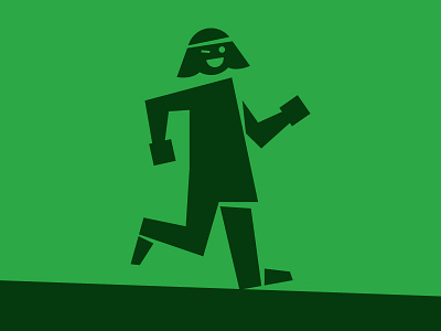 Happy Jogger character exercise icon jog vector