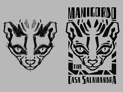 Manigordo - sketch to vector beer cat illustration manigordo nature ocelot ocelotl vector wild