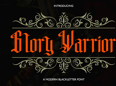 Glory Warrior Font | Modern Blackletter Typeface vintage fonts