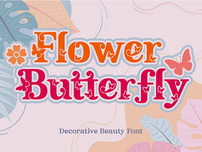 Flower Butterfly Font | Decorative Beauty Font flower fonts