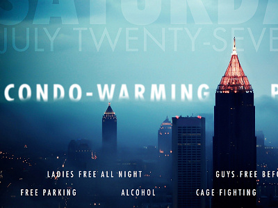 The Penthouse Penthouse atlanta bold clouds cloudy cold fog futura party poster skyline skyscraper strong