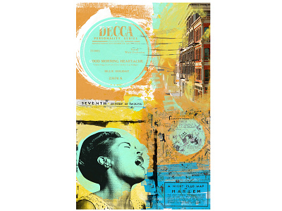 Billie Holiday collage digital art editorial illustration illustration jazz magazine illustration