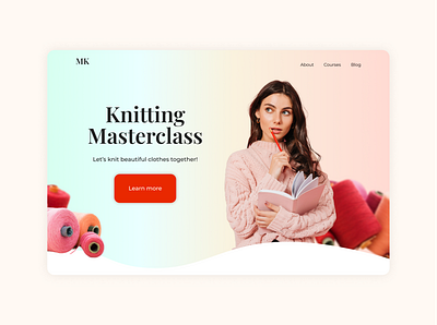 Knitting Masterclass Landing Page courses design knitting landing page masterclass online courses ui ui design