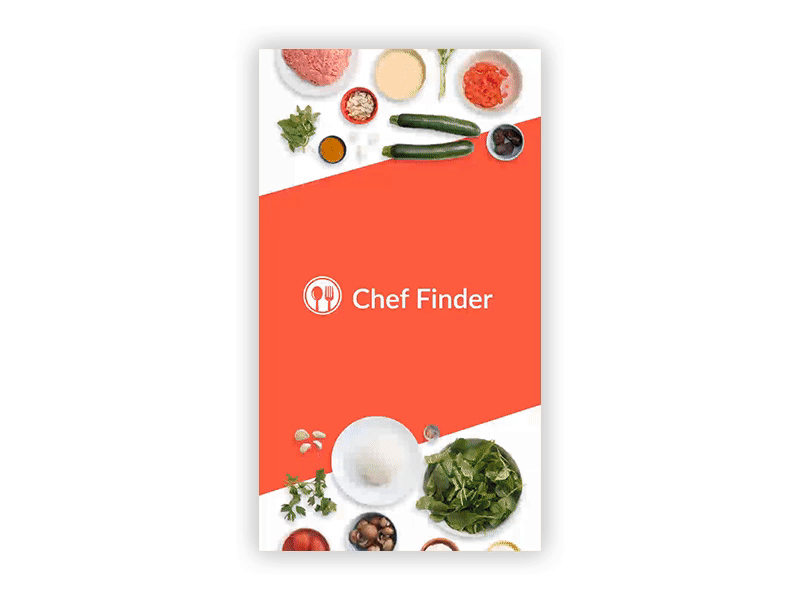 Chef Finder animation app chef design team design thursday food interaction mobile screen search splash