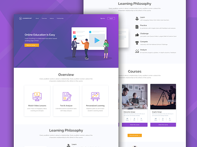 E-learning platform landing page