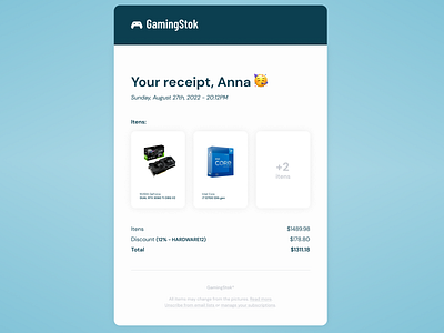 017 - Email Receipt ui uidesign