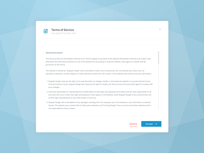 Daily UI #089: Terms of Service