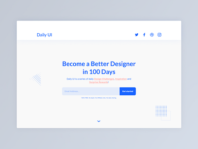 Daily UI #100: Redesign Daily UI Landing Page 100 ui uidesign