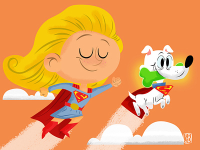Friends Forever Supergirl and Kyrpto comics illustration popart