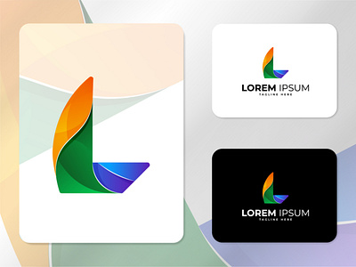 The letter L logo with a modern gradient color 3d app branding colorful design gradient graphic design l letter logo modern motion graphics new premium trendy