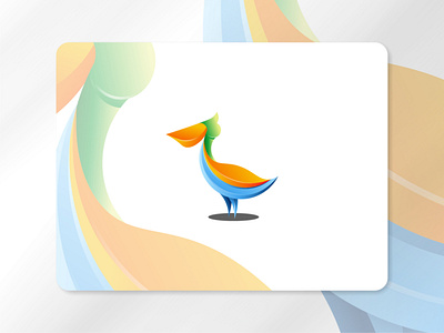 pelican logo with modern gradient color 3d animal bird branding design gradient graphic design logo modern new pelican premium