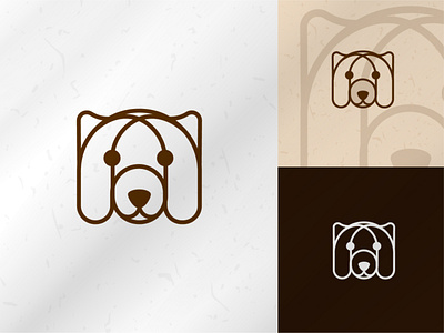 Bear logo bear branding brown company graphic design line logo modern new