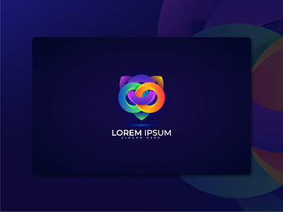 Owl logo with gradient color 3d company