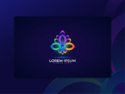 Flower logo with gradient color 3d graphic