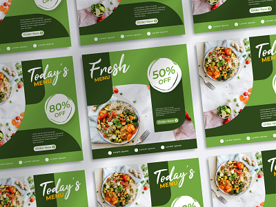 Instagram post food menu design food graphic design health illustration instagram media menu modern new post promo social special vector voucher