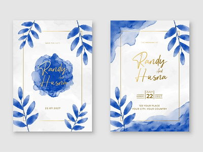 Luxurious watercolor wedding invitation card template by DEVIN VERVENA  VALENTINO R on Dribbble