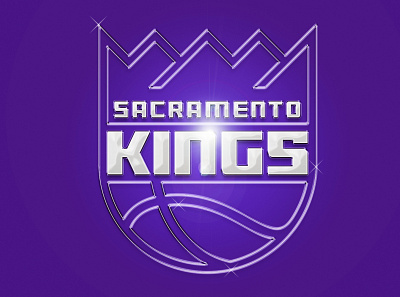 NBA Sacramento Kings - Efeito Cromado basketball basquete graphic design logo nba sacramento kings sports
