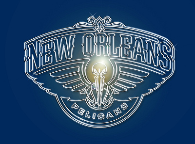 NBA New Orleans Pelicans - Efeito Cromado basketball basquete graphic design logo nba new orleans pelicans sports