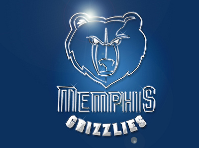 NBA Memphis Grizzlies - Efeito Cromado basketball basquete graphic design logo memphis grizzlies nba sports