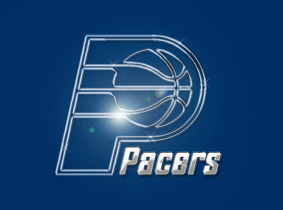 NBA Indiana Pacers - Efeito Cromado basketball basquete graphic design indiana pacers logo nba sports