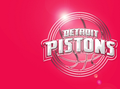 NBA Detroit Pistons - Efeito Cromado basketball basquete design detroit pistons graphic design logo nba sports