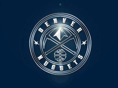 NBA Denver Nuggets - Efeito Cromado basketball basquete denver nuggets design graphic design logo nba sports