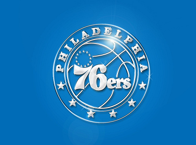 NBA 76ers - Efeito Cromado basketball basquete design graphic design logo nba philadelphia 76ers philly sixers sports