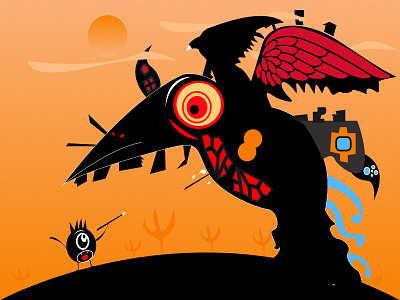 Plague Raven | Adobe Monster Challenge adobe color gradient graphic illustrator monster plauge raven spear vector