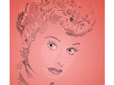 Lucy crosshatch i love lucy illustration lucille ball redheads